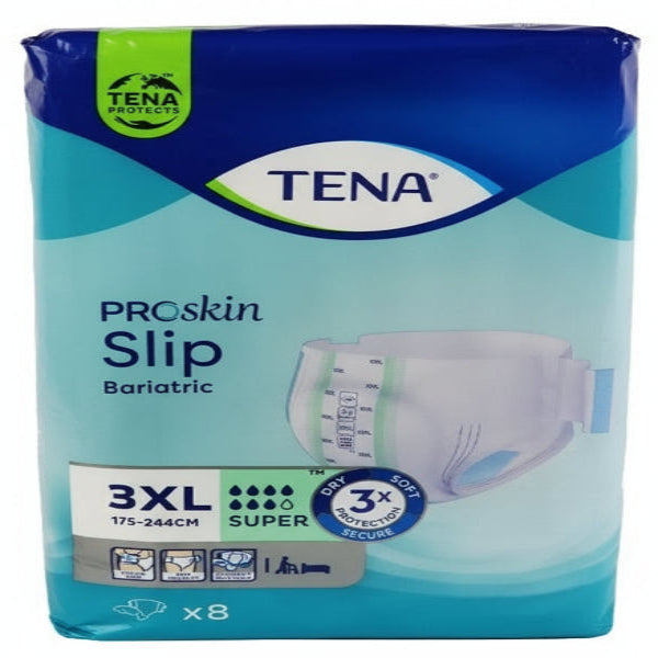 Tena ProSkin Slip Bariatric packaging on a white background