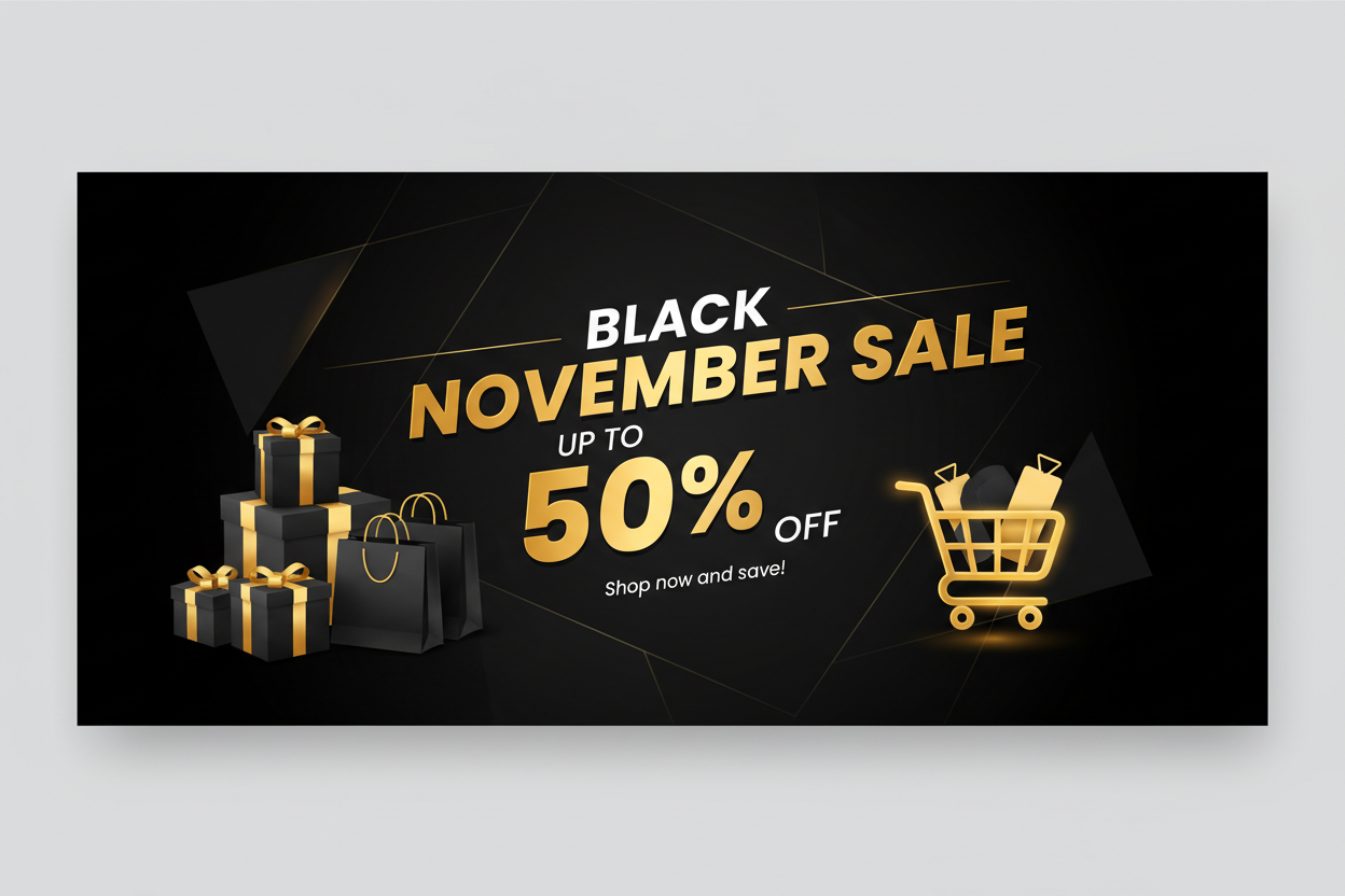 Black November offers. "Up to 50% off"