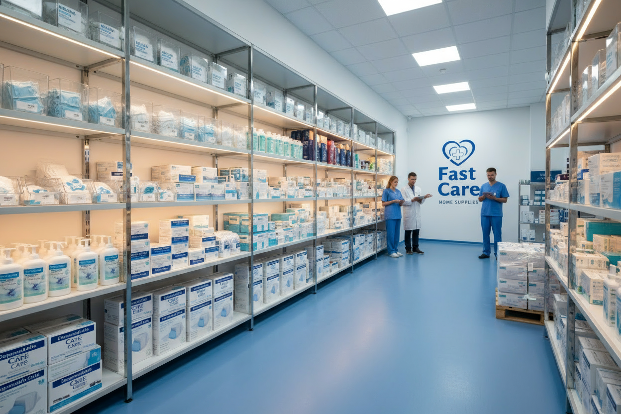 change the logo at the back to Fast Care Supplies